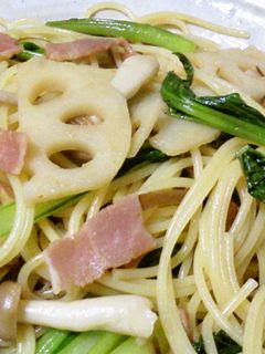 ごぼうと蓮根の和風パスタ-レシピのメイン写真
