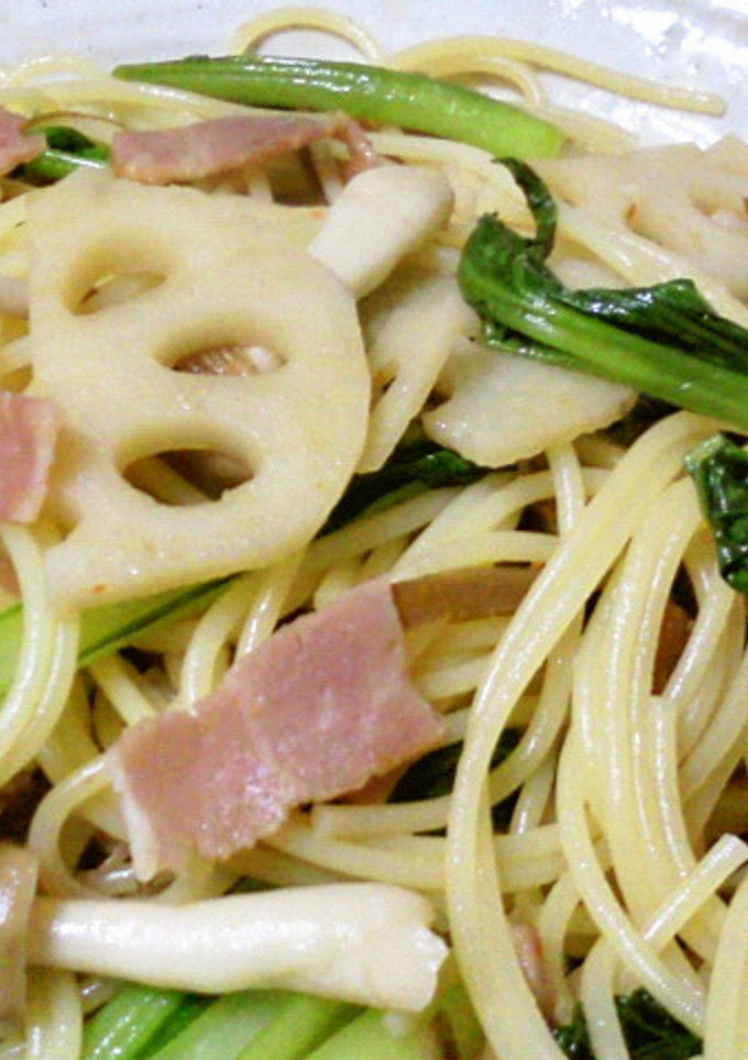 ごぼうと蓮根の和風パスタ-レシピのメイン写真