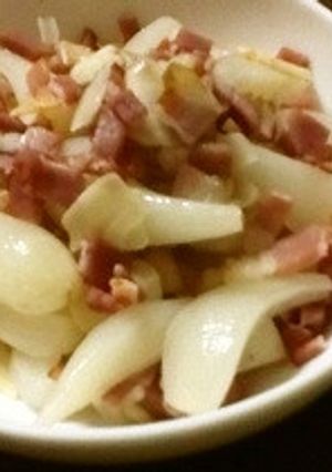 塩漬けらっきょうとベーコン炒め♪-レシピのメイン写真