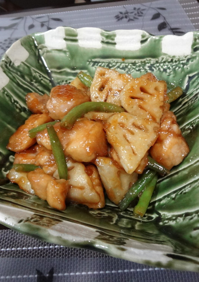 鶏肉とれんこんのてり焼き-レシピのメイン写真