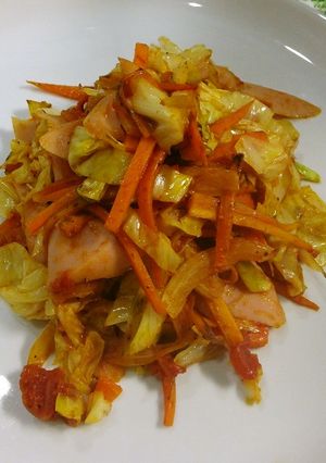 ヘルシー！魚肉ソーセージのトマト野菜炒め-レシピのメイン写真