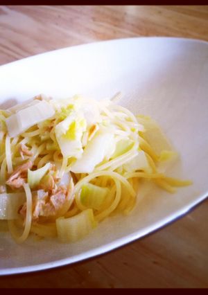 簡単ずぼら飯☆白菜と鮭のクリームパスタ-レシピのメイン写真