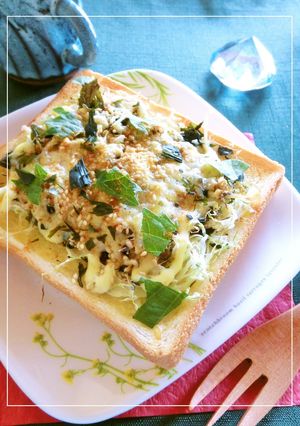 粉わかめとせん切りキャベツの和トースト-レシピのメイン写真