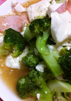 ブロッコリーとハムと豆腐のあんかけ-レシピのメイン写真