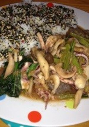 醤油麹ゲソこんにゃくウマダイエットランチ-レシピのメイン写真