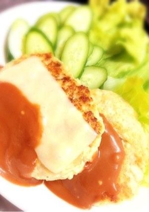 ヘルシー@とろり豆腐チーズinハンバーグ-レシピのメイン写真