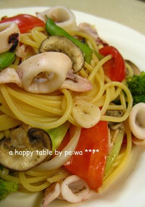 ＊イカと野菜の盛りだくさんスパゲティ-レシピのメイン写真