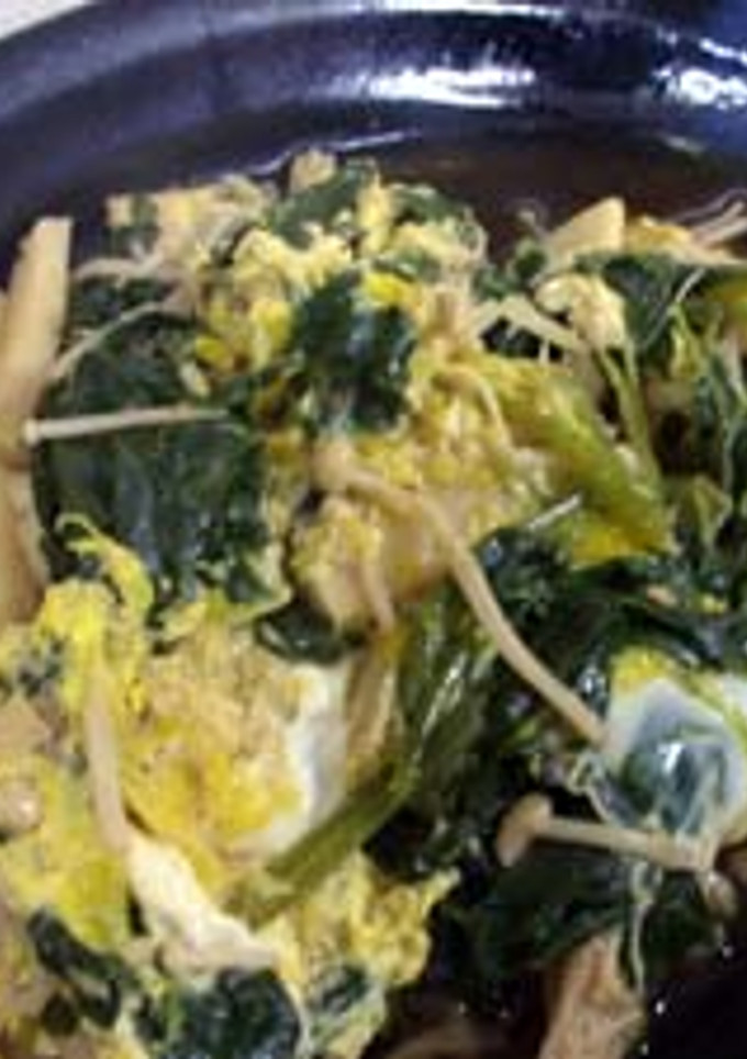 たけのことほうれん草の卵とじ-レシピのメイン写真