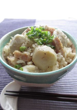 里芋とベーコンの洋風炊き込みご飯-レシピのメイン写真