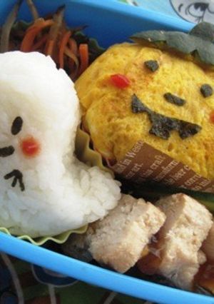 ハロウィンのおにぎり弁当（キャラ弁）-レシピのメイン写真