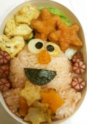 キャラ弁☆セサミストリート・エルモ弁当♪-レシピのメイン写真