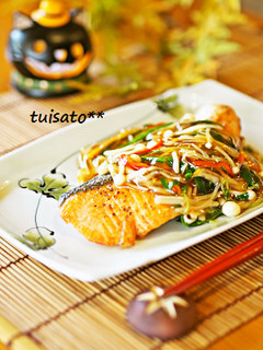 鮭のお酢ときのこ野菜のタップリあん☆-レシピのメイン写真