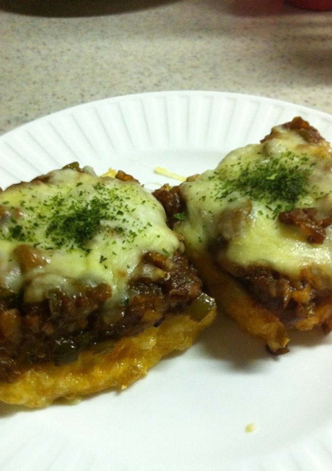 うまい！ミートソースで厚揚げのチーズ焼き-レシピのメイン写真