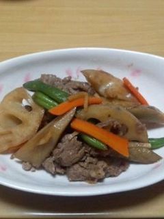 レンコンとごぼうの牛肉炒め煮-レシピのメイン写真