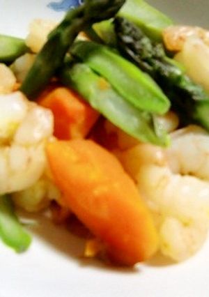 人参とアスパラ、秋っぽい蒸し野菜たち?-レシピのメイン写真