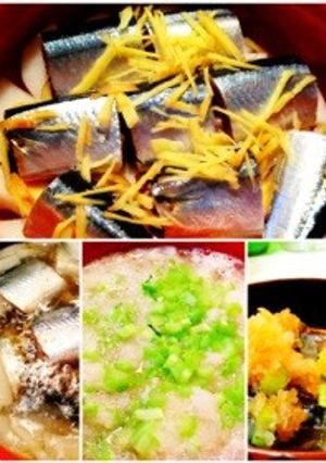 材料３つ◆さんま鍋◆秋刀魚・生姜・ネギ-レシピのメイン写真