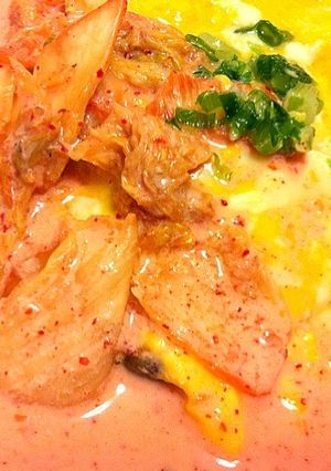 キムチクリームオムライス-レシピのメイン写真