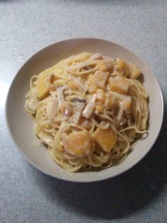 さつまいもの豆乳クリームパスタ-レシピのメイン写真