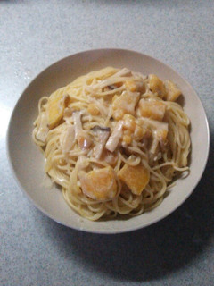 さつまいもの豆乳クリームパスタ-レシピのメイン写真