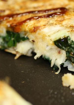 ホウレン草とおもちのお好み焼き-レシピのメイン写真