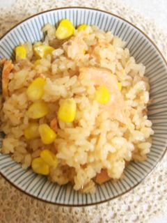 秋鮭とトウモロコシの炊き込みご飯-レシピのメイン写真