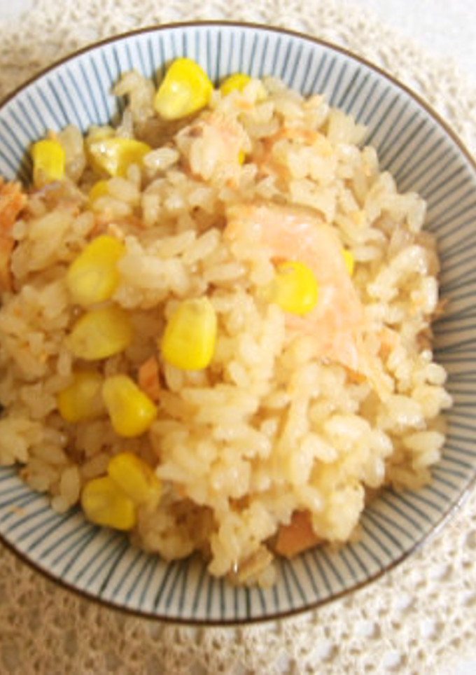 秋鮭とトウモロコシの炊き込みご飯-レシピのメイン写真