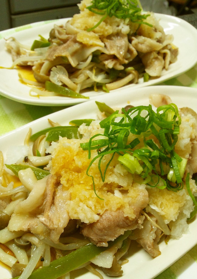簡単！蒸し野菜と豚肉のおろしポン酢かけ-レシピのメイン写真