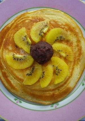 メープルパンケーキ　あずきとキウイ添え-レシピのメイン写真