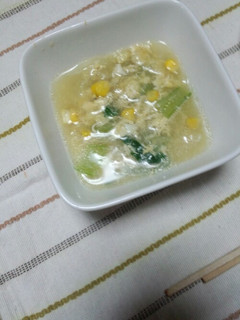 ☆葉もの野菜と卵の中華スープ☆-レシピのメイン写真