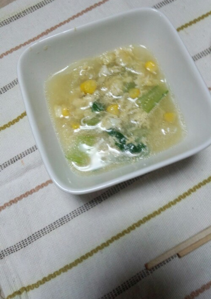 ☆葉もの野菜と卵の中華スープ☆-レシピのメイン写真