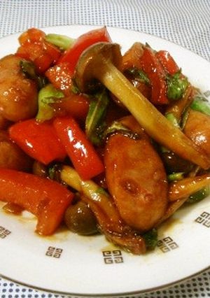 お弁当に！ソーセージと野菜の韓国風炒め-レシピのメイン写真