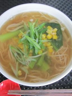 そうめんとコーンの味噌汁-レシピのメイン写真