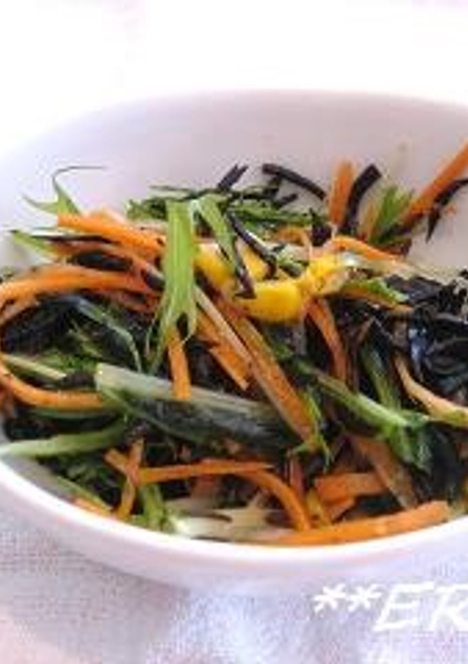 水菜とひじきの和風サラダ～♪♪-レシピのメイン写真