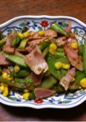 アスパラとベーコンのニンニク醤油炒め-レシピのメイン写真