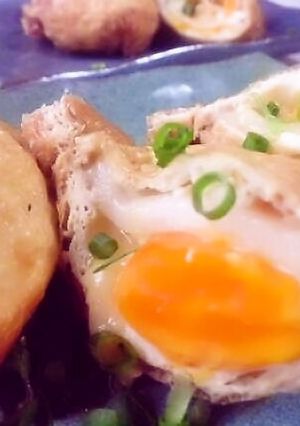 ラクレットで餅卵巾着煮♪-レシピのメイン写真