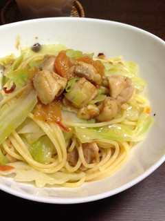 トマトとキャベツと鶏肉のパスタ-レシピのメイン写真