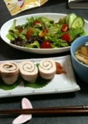 【21日間ダイエット】ささみの梅しそ巻き-レシピのメイン写真