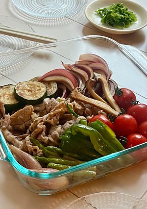 ワンパン♪夏野菜と豚肉の彩り南蛮漬け-レシピのメイン写真