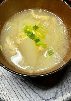冬瓜と刻み揚げの味噌汁-レシピのメイン写真