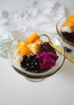 マンゴーと小豆のごま豆花-レシピのメイン写真