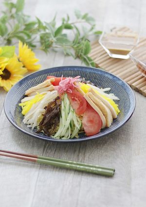 甘辛厚揚げと2種のタレで楽しむ冷やし中華-レシピのメイン写真