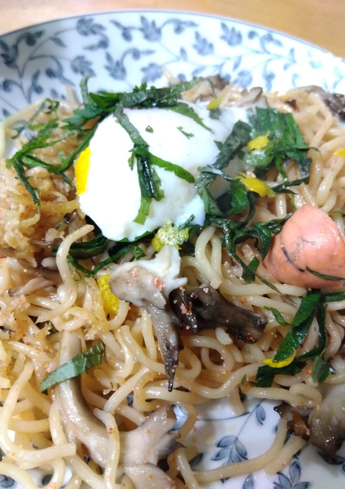 柚子香る舞茸とたらこの焼きそば。-レシピのメイン写真