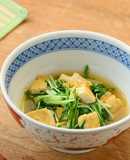 菜っ葉と南禅寺豆腐のお揚げのたいたん