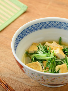 菜っ葉と南禅寺豆腐のお揚げのたいたん-レシピのメイン写真