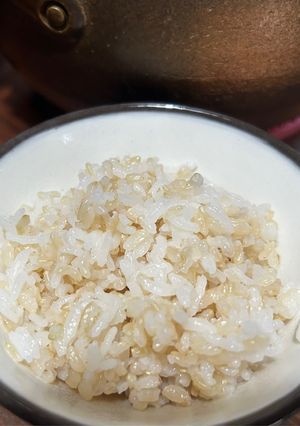 土鍋で　玄米入り白ご飯（玄米のみも）-レシピのメイン写真