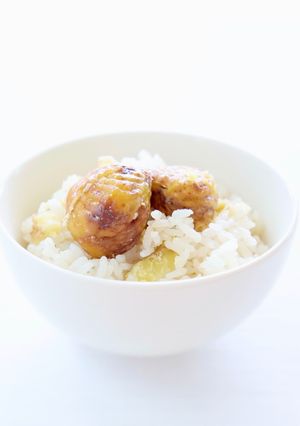 『ぽろたん』で簡単美味しい【焼き栗ごはん】-レシピのメイン写真