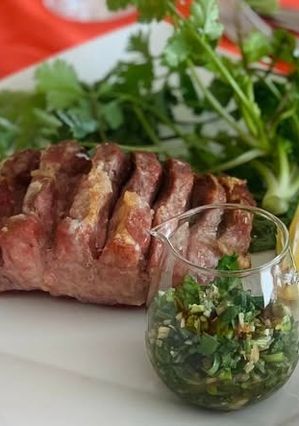 豚肉のグリル、刻みパクチーソース-レシピのメイン写真
