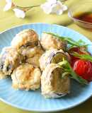 なすのエビ入りはんぺんのはさみ揚げ♪