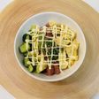 サイコロスパム卵焼き&沢庵&胡瓜浅漬け丼