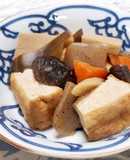 簡単☆根菜と厚揚げと高野豆腐の煮物